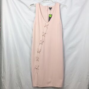 Bold Elements Women’s Pink Sepia Rose Asymmetrical Criss Cross Dress Size M NWT
